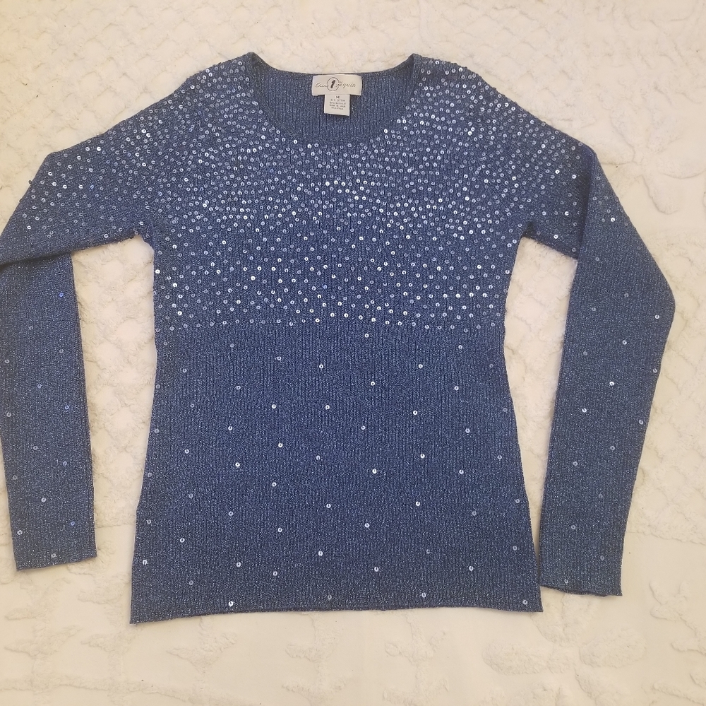 Sequined Blue Sweater